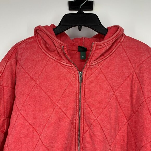Wild Fable Jacket Pink Quilted Full Front Zip Hooded - Picture 4 of 13